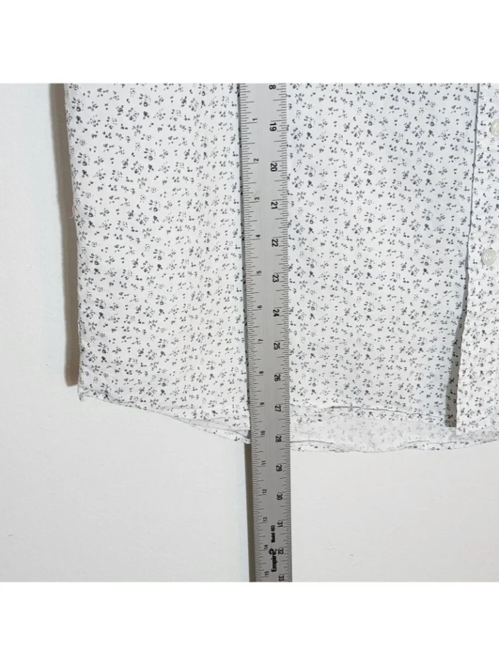 J. Crew White and Navy Print Button Down Shirt Size XL